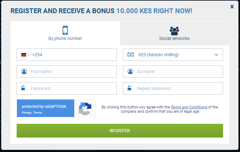 1xBet Registration Procedure