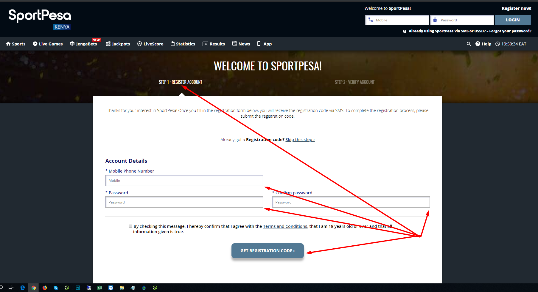 Sportpesa login